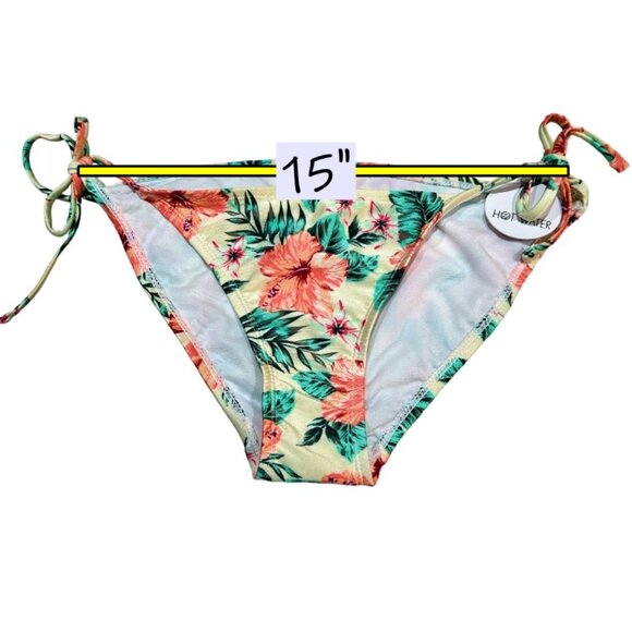 NEW Hot Water Swim String Bikini Bottom Size M Tropical Hawaiian Hibiscus NWT - Picture 6 of 6